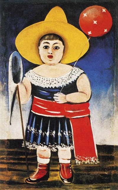 Little Girl with a Patterned Balloon by Niko Pirosmani